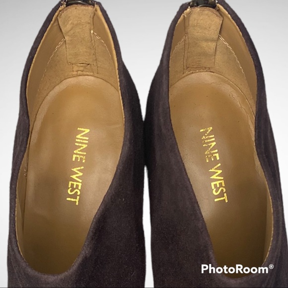 Nine West Swarm suede heeled booties Sz 9 - Picture 8 of 11